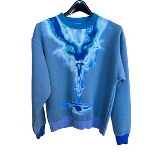 Humane Blanks Blue Graphic Men's Sweatshirt Sz M